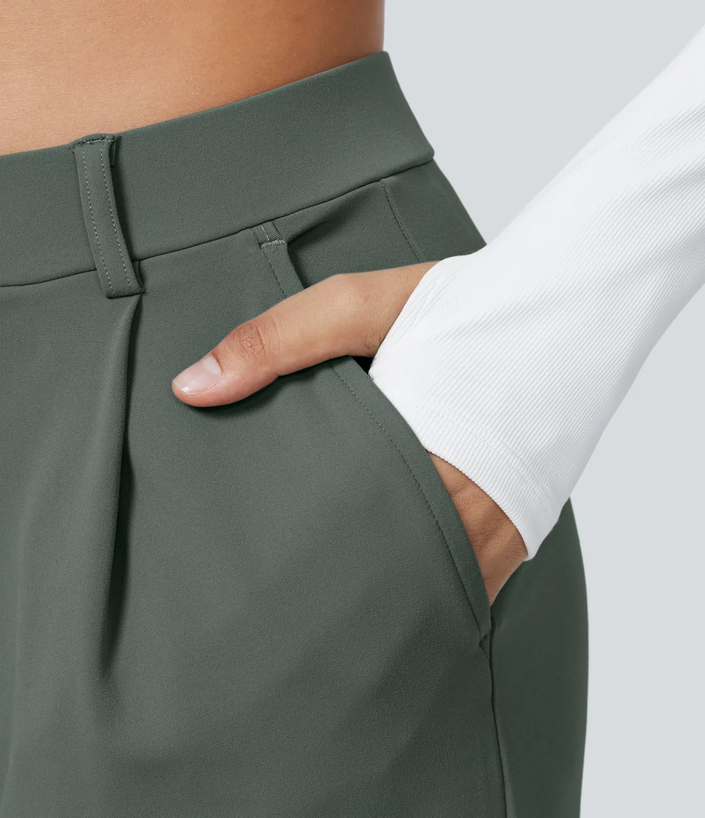 COMFRA™ High Waisted Pocket Straight Leg Work Pants