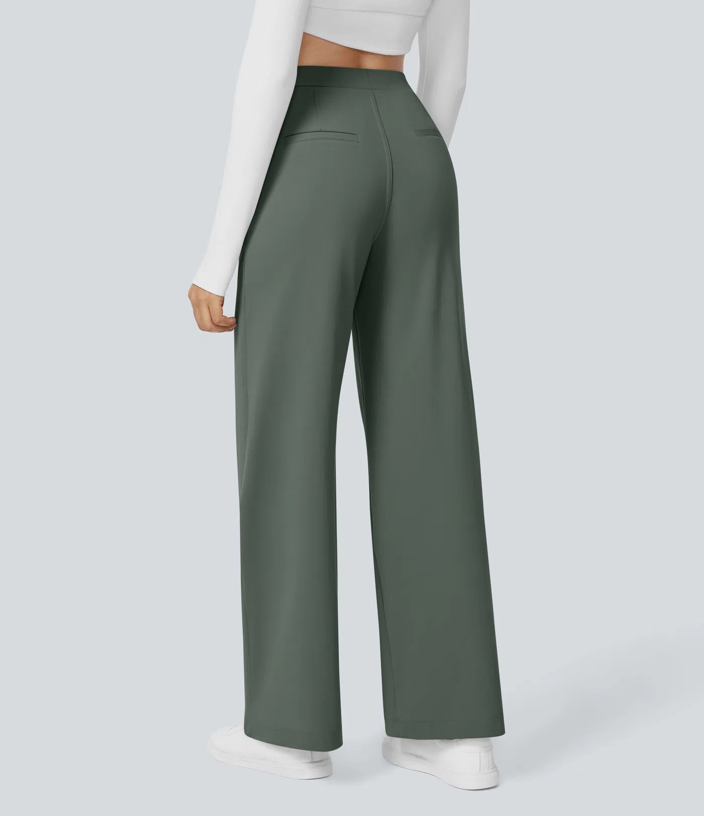 COMFRA™ High Waisted Pocket Straight Leg Work Pants