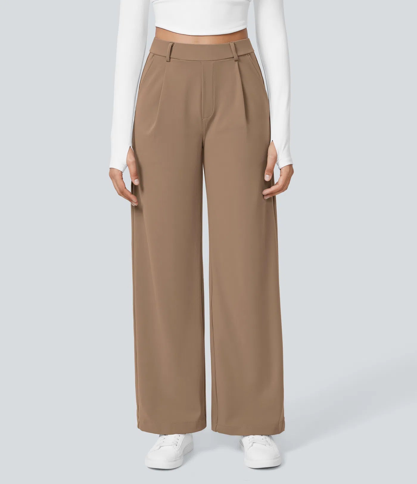 COMFRA™ High Waisted Pocket Straight Leg Work Pants