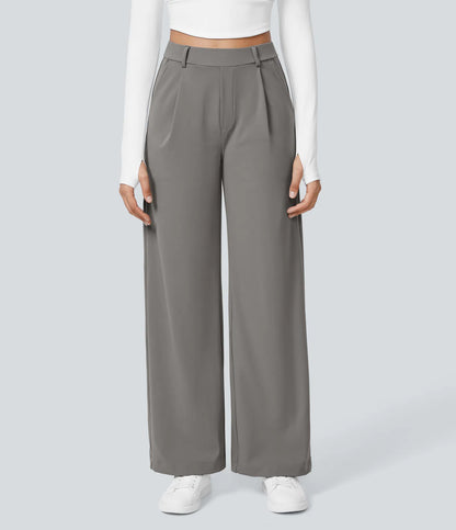 COMFRA™ High Waisted Pocket Straight Leg Work Pants