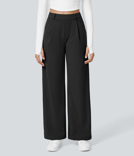 COMFRA™ High Waisted Pocket Straight Leg Work Pants