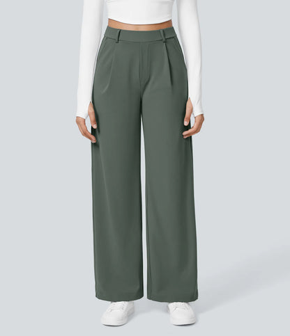 COMFRA™ High Waisted Pocket Straight Leg Work Pants