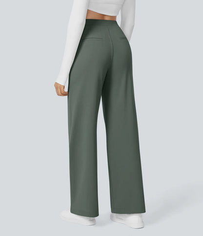 COMFRA™ High Waisted Pocket Straight Leg Work Pants