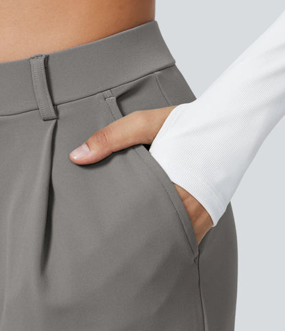 COMFRA™ High Waisted Pocket Straight Leg Work Pants